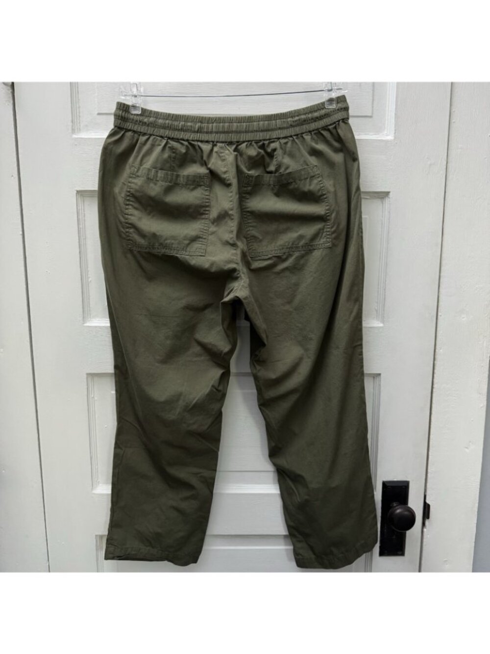LOFT Outlet Womens Size 12 Olive Green Pull On Cargo Crop Pants Cotton Casual - Picture 5 of 9